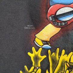 Vintage Simpsons Shirt Mens Medium Black Delta Pro Weight Springfield Rocks 00s