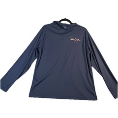 Panama Jack Mens Size M Blue Hooded Long Sleeve Tshirt Fishing Swim Shirt