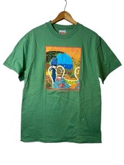 Vintage Art Festival Y2K Green Graphic Nature T-Shirt Size Medium Unisex