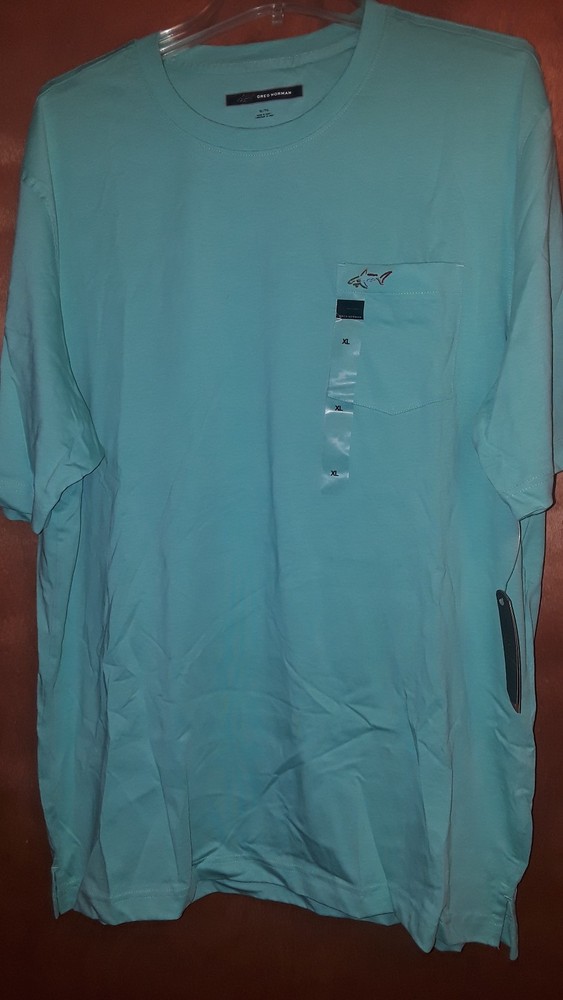 Greg Norman T-Shirt Mens XL Logo Pocket Short Sleeve – Turquoise