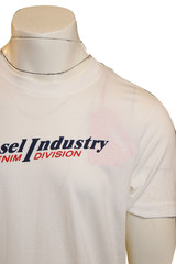 Diesel Industry Denim Division Mens White Cotton Logo T-Shirt Size L New
