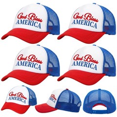 4 Pack 250th Anniversary Patriotic Hats Bulk Adjustable 4th of July Trucker H…