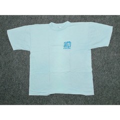 Vintage 90s Skitzo Color T Shirt Baby Blue Single Stitch Boxy Oversized Mens XXL