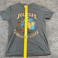 Rush Caress of Steel Shirt Mens Medium Gray Gildan Softstyle Rock Band Graphic