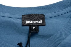 Just Cavalli Men’s Blue Graphic Print Crewneck T-Shirt US 2XL IT 56