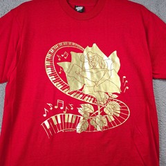 VTG SCREEN STARS BEST Mens EXTRA LARGE XL Air Waves 1989 Red Shirt Rose Music