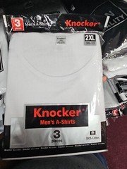 3 pack Knocker White A-Shirt White Beaters Tank Top Ribbed Men’s Under Shirt 2xl