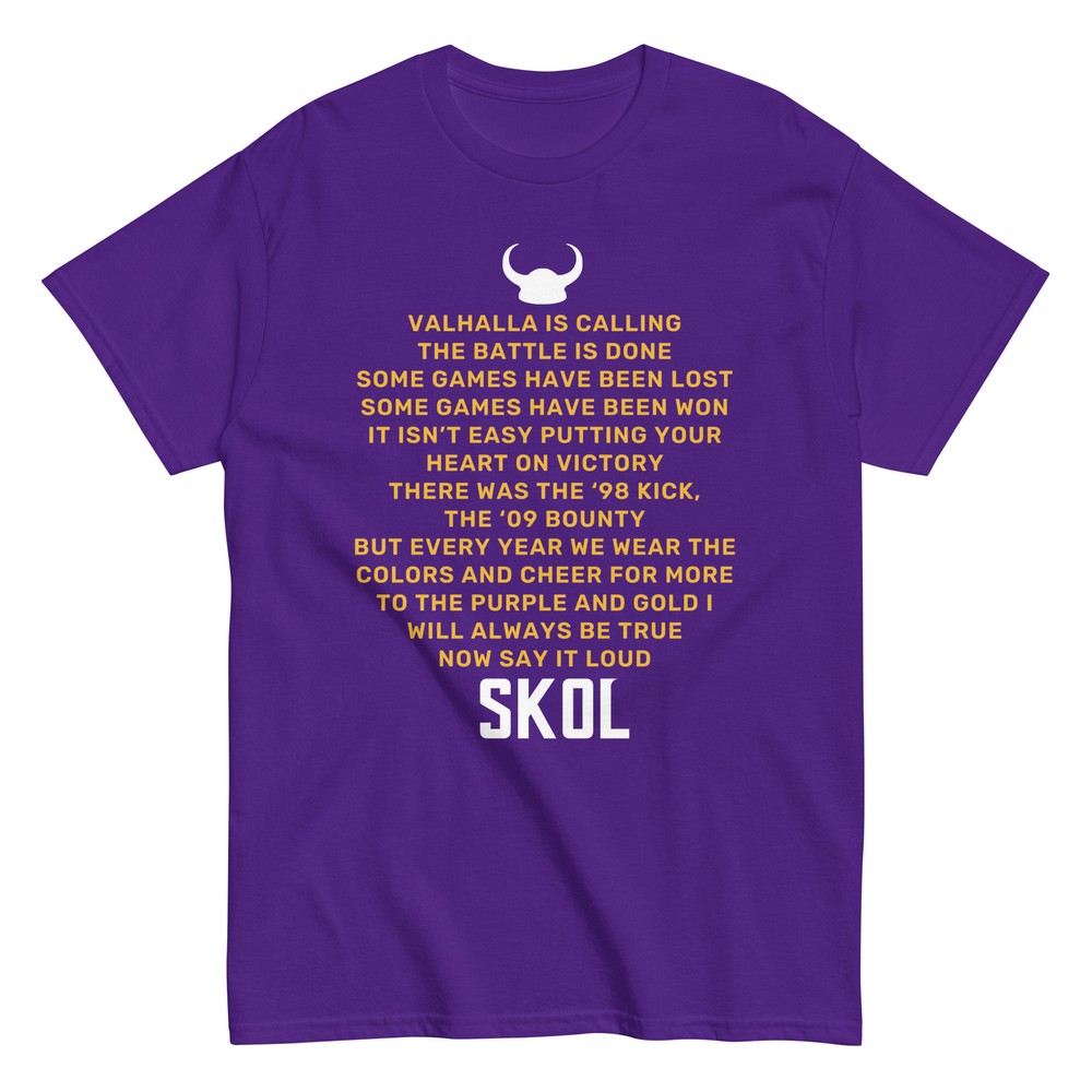 Valhalla is Calling Vikings Minnesota Football Poem Unisex T-Shirt S,M,L,XL,2X