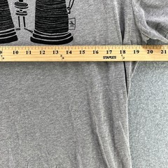 Penguin Mens T-Shirt Large L Binocular Logo Gray Short Sleeve Blended Fabric