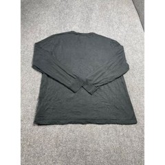 Men’s Black Full Sleeve V-Neck Ribbed Cuff Pull Over Casual T-Shirt Size XL