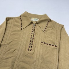 Vtg 60s Gino Paoli Full Fashioned 1/2 Zip Mens Rockabilly Shirt L Acrylic Korea