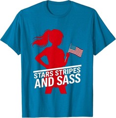 Stars Stripes and Sass 4th of July Girls Tween Unisex T-Shirt
