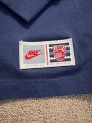 Nike Tee Shanghai Sharks Long Sleeve T-shirt Sz M Blue Embossed Print Basketball