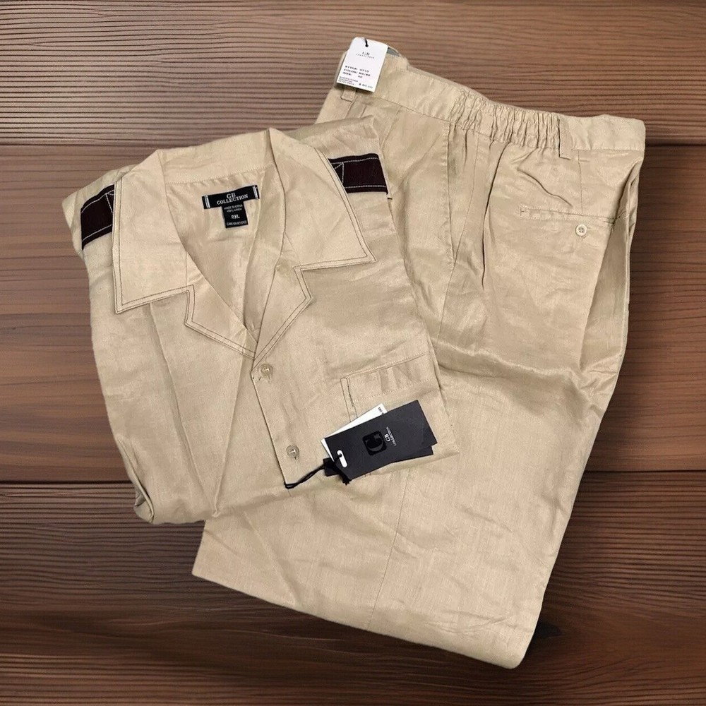 Vintage GOD BODY Loose Linen Long Pants Set 2XL Shirt with 40 waist pants