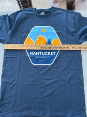 Good Land Supply Co. Graphic Tee Medium Nantucket Massachusetts Blue Dusk NEW
