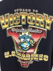 7.62 Design Shirt Adult XL Black Marines Victory Defending Freedom Graphic Tee