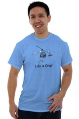 Life Is Crap Funny Ski Lift Skiing Fail Gift Mens Casual Crewneck T Shirts Tees