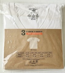 Dockers XLT Big & Tall 100% Cotton V-neck T-shirts 3 Pack New In Package White