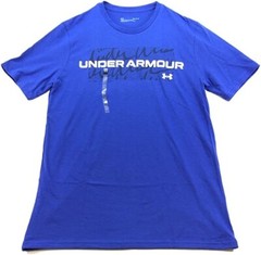 NWT Under Armour Men’s Wordscript Logo Short Sleeve T-Shirt Blue Size XL UA224
