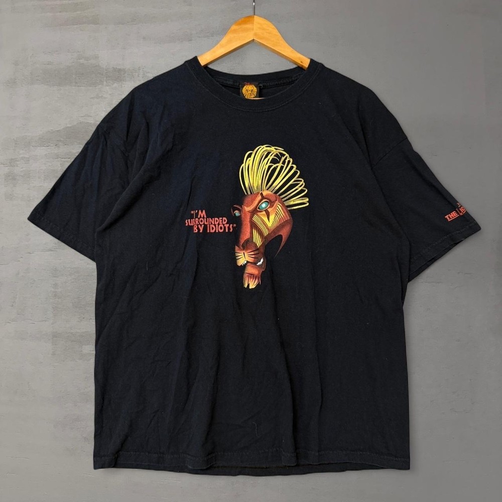 Disney The Lion King Broadway Musical T-Shirt Black Scar Surrounded By Idiots XL