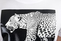 Roberto Cavalli Men’s White Graphic Leopard Crewneck T-Shirt Size S M L XL