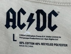 AC/DC Back In Black Hells Bells Shirt Mens Large Cream Band Graphic Tee