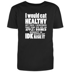 Unisex Black Half Sleeves Cotton Risk it Graphic Novelty Humor Funny T Shirt