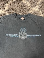 Harley Davidson Shirt XL Chandler Arizona Flame Skull RK Stratman Hanes Beefy T