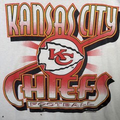 Vintage Kansas City Cheifs Shirt Mens XL White 90s Football NFL Faded Sports USA