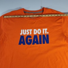 Nike Just Do It Again Men’s XL Orange Long Sleeve T-Shirt Ribbed Cuffs NWOT Flaw