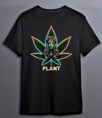 Poly-Cotton Blend Custon T-Shirt 420 weed Black XS/S/M/L/XL