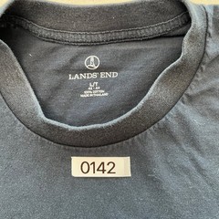 Lands’ End Mens T-Shirt Size L/T Tall Navy Blue 100% Cotton Crewneck Short