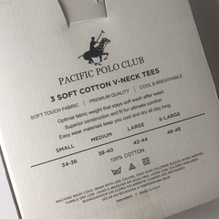 Pacific Polo Club Men’s V-Neck Tees Large Assorted Box of 3 Pack Breathable NIB