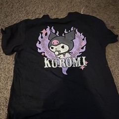 Hot Topic Kuromi Sanrio Black/Purple Graphic Print Cotton Tee M Crew Neck