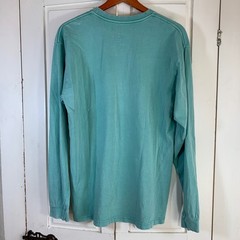 Ivory Ella Maine Anchors Up Long Sleeve Pocket T-Shirt Green Coastal STAIN