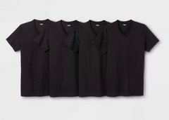 Goodfellow & Co™ Men’s 4pk V-Neck T-Shirt Size Small – Black Open Package