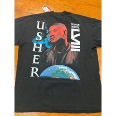 New Mitchell & Ness Usher Super Bowl LVIII TShirt Mens Large Black Halftime Show