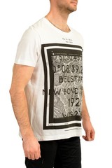 Belstaff Men’s White Graphic Print Crewneck Short Sleeve T-Shirt US 2Xl IT 56