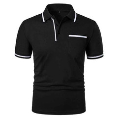 Men Breathable Polo Shirt Casual Summer Slim Fit Solid Color Tee Top Tshirt Gift