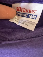 Hanes Heavyweight 50/50 Blank T-Shirt XL Purple Made in Mexico Vintage Y2K