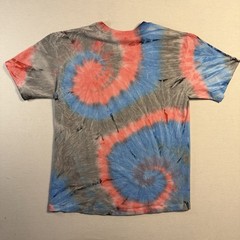 Vintage Tie Dye T Shirt Mens XL Blue Red Gray Anvil Cotton Spiral Tee