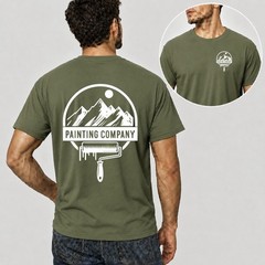 Mens Personalised Work T Shirt Custom Company Logo Trade Uniform Painter Plumber