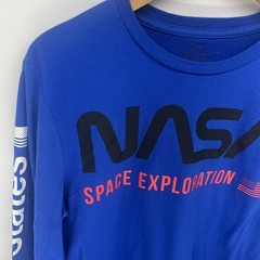 NASA Space Exploration Long SleeveShirt by Well Worn, Adult Large Blue