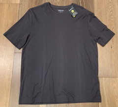 Claiborne Iron Gray Moisture Wicking Crew Neck T-Shirt Med New