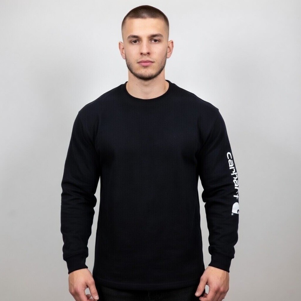 Carhartt K231-BLK Loose Fit Heavyweight Long Sleeve Logo T-Shirt Black 3XL Tall
