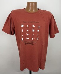 Australia Shirt Mens Large Birds of Tasmania Red Ochre T-shirt Nature Tee Funny