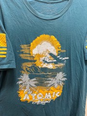 Grunt Style Shirt Mens Large Teal Fly Atomic Airlines Graphic Short Sleeve Tee