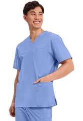 Men’s V-Neck Top Traditional fit with 4 Pockets, Ultra Soft, Durable, Fade Re…
