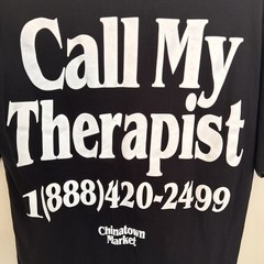 Mens Chinatown Market Black T Shirt Call My Therapist Size Small
