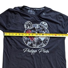 Philipp Plein Paris Teddy Bear Men’s Platinum Cut Black Graphic T-Shirt 2XL